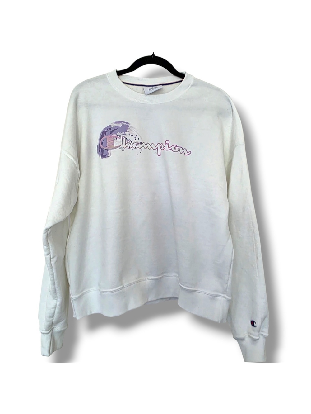 Champion Women's Powerblend Fleece Classic Crew Sweatshirt Size: Large - Picture 2 of 5